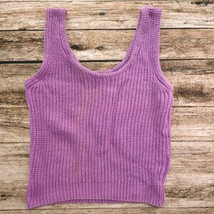 Gerard Works Women's Size Small Cable Knit Purple Tank Top Shirt #1386